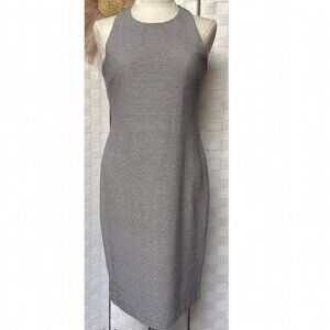 Trina Turk Striped Blue & White Stretch Sheath Dress Size 10